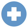 medical sign in blue circle