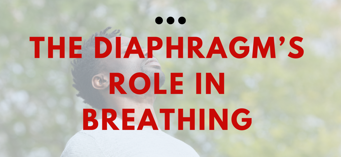 a photo of a man behind text of the diaphragms role in breathing